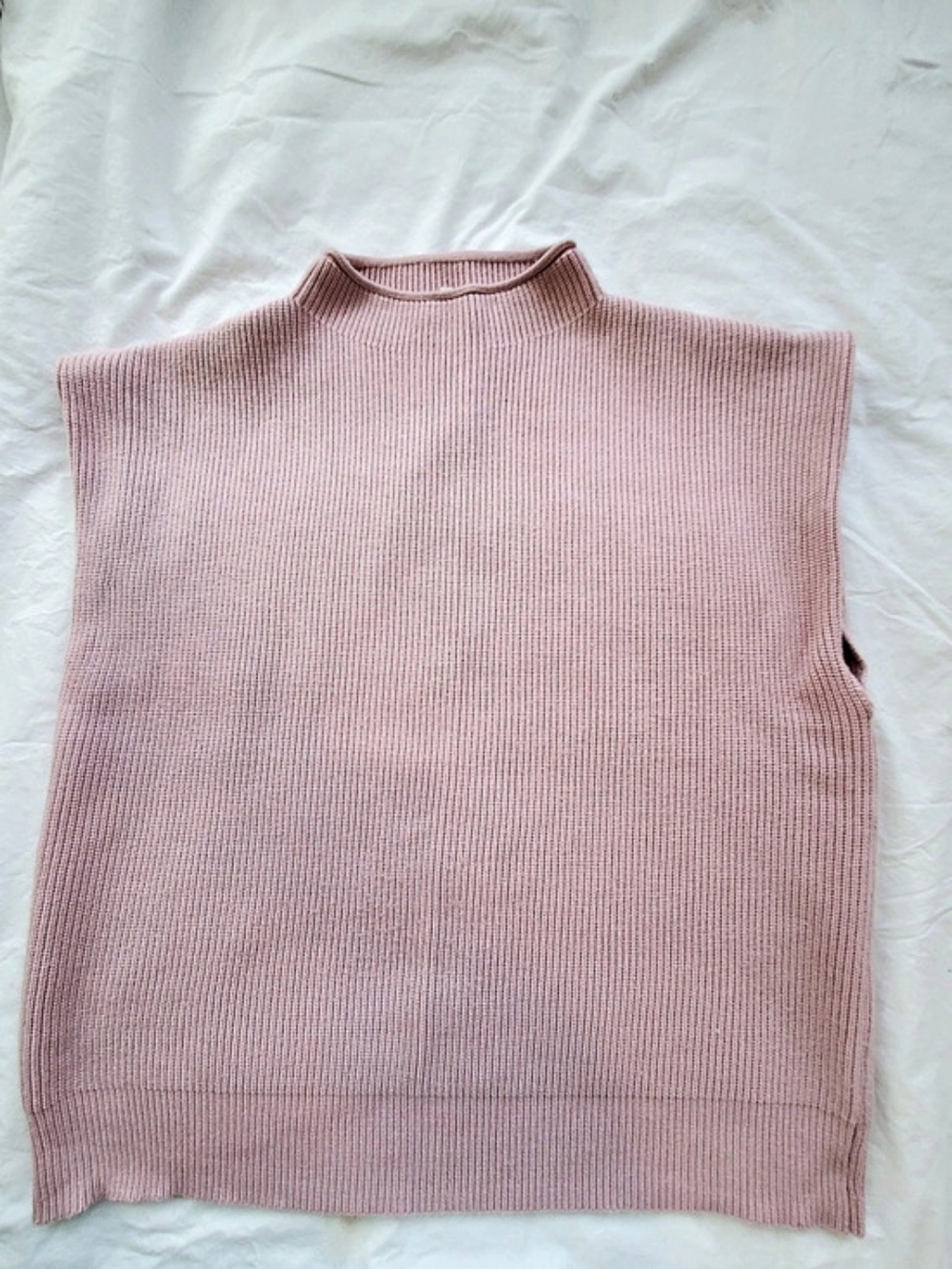 Pink Turtleneck Sweater Vest Size XL Like New
